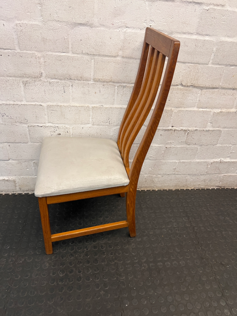 Classic High-Back Wooden Dining Chair with Padded Seat - 2ndhandwarehouse.com