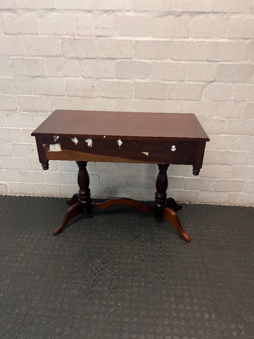 Classic Mahogany-Finish 2-Drawer Side Server — Well-Maintained Condition - 2ndhandwarehouse.com