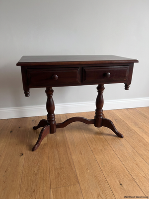 Classic Mahogany-Finish 2-Drawer Side Server — Well-Maintained Condition - 2ndhandwarehouse.com