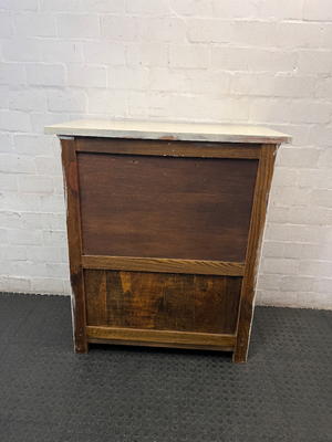 Classic Panelled Off-White Wooden Cupboard with Open Shelf — Moderate Signs of Use and Surface Wear