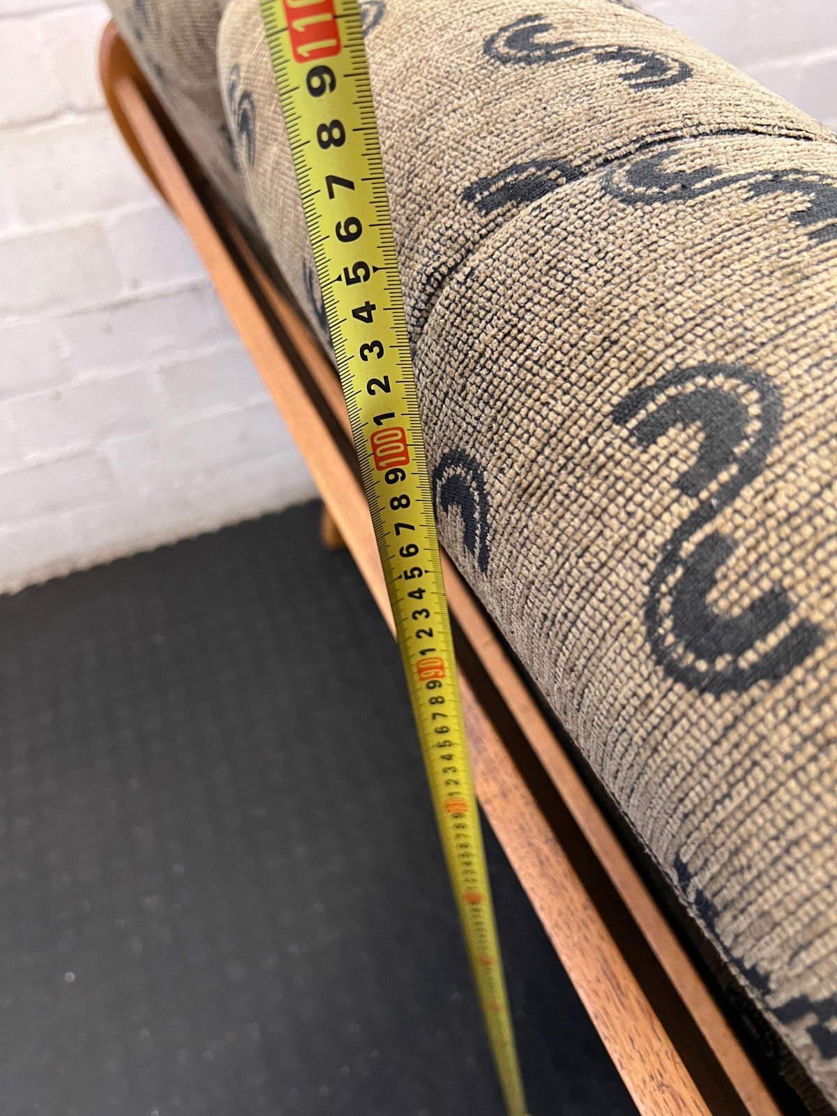 Classic Patterned Loveseat Sofa with Wooden Frame - Fair used