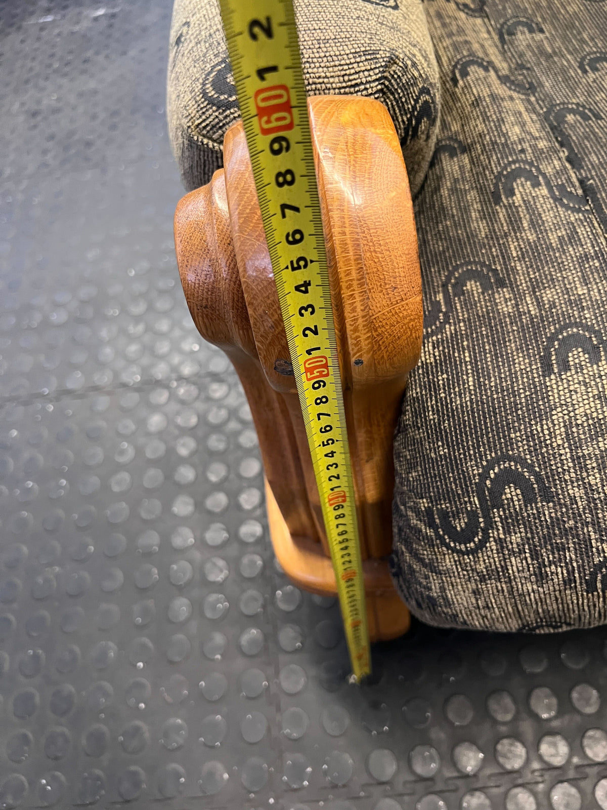 Classic Patterned Loveseat Sofa with Wooden Frame - Fair used