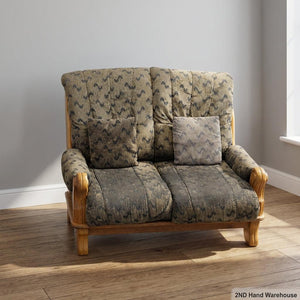 Classic Patterned Loveseat Sofa with Wooden Frame - Fair used