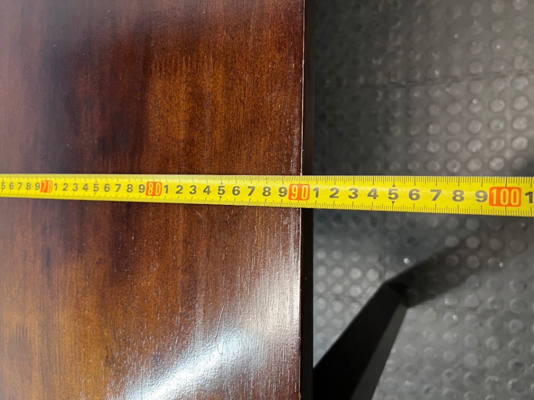 Classic Rectangular Wood-Tone Dining Table — Visible Wear and Surface Discolouration