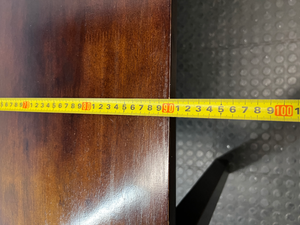 Classic Rectangular Wood-Tone Dining Table — Visible Wear and Surface Discolouration