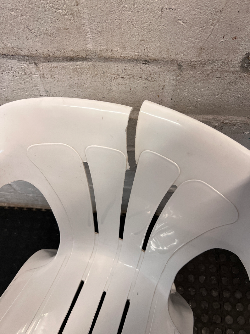 Classic White Outdoor Plastic Chair with Armrests - 2ndhandwarehouse.com