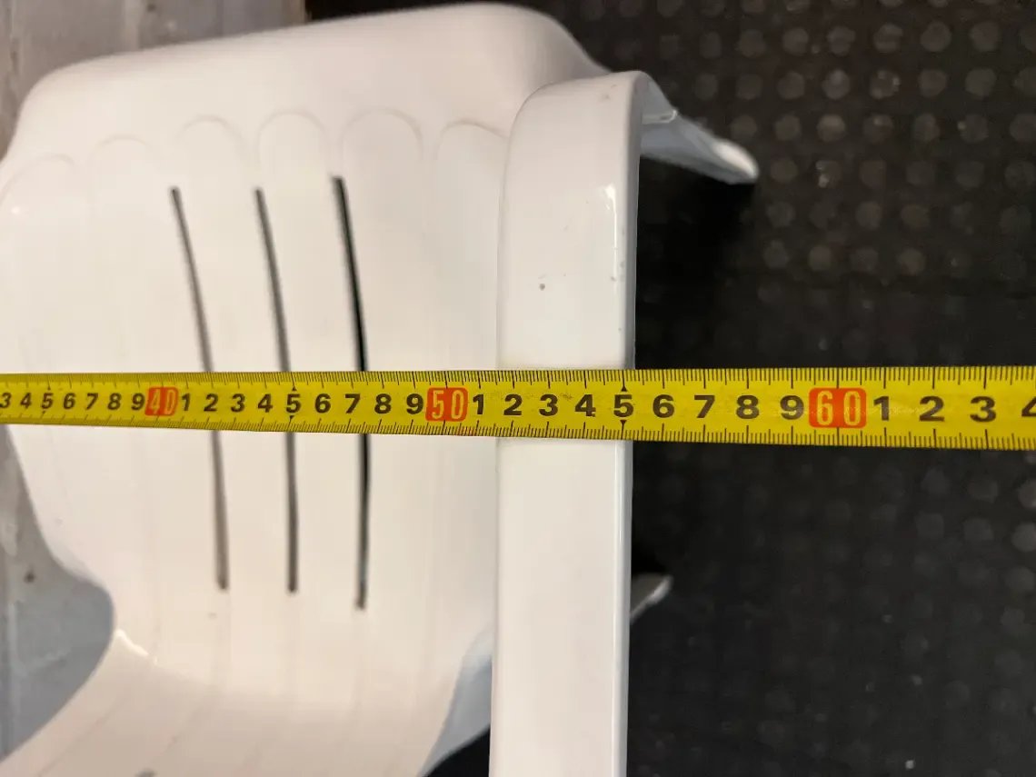 Classic White Outdoor Plastic Chair with Armrests - 2ndhandwarehouse.com