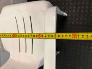 Classic White Outdoor Plastic Chair with Armrests - 2ndhandwarehouse.com