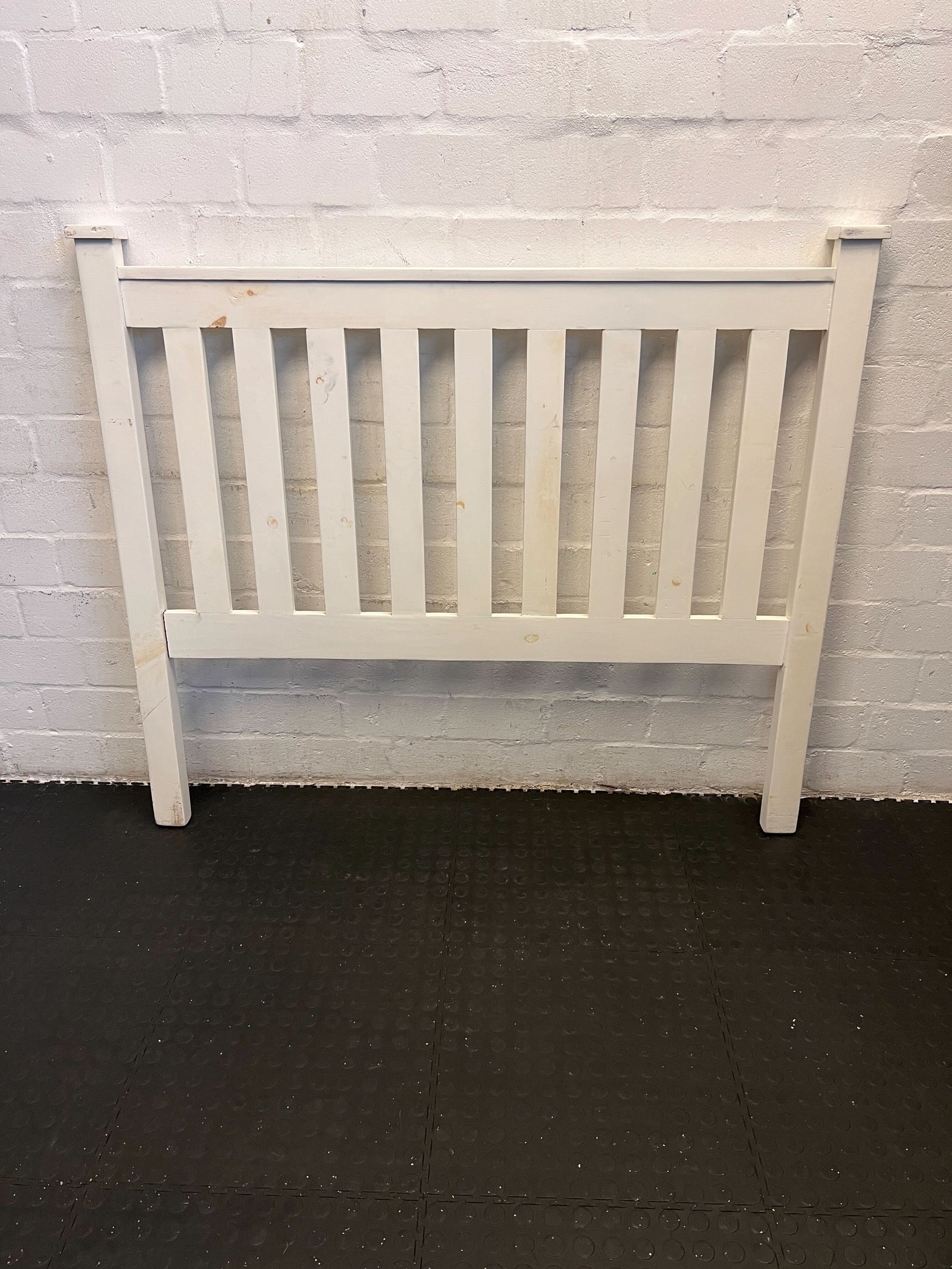 Classic White Wooden Double Bed  Headboard with Minor Wear