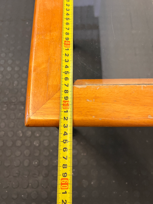 Classic Wood and Glass Side Table with Wrought Iron Style Base - 2ndhandwarehouse.com