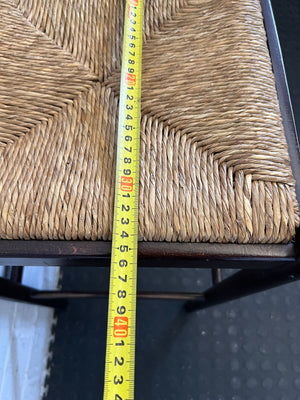 Classic Wooden Bar Stool with Woven Rush Seat