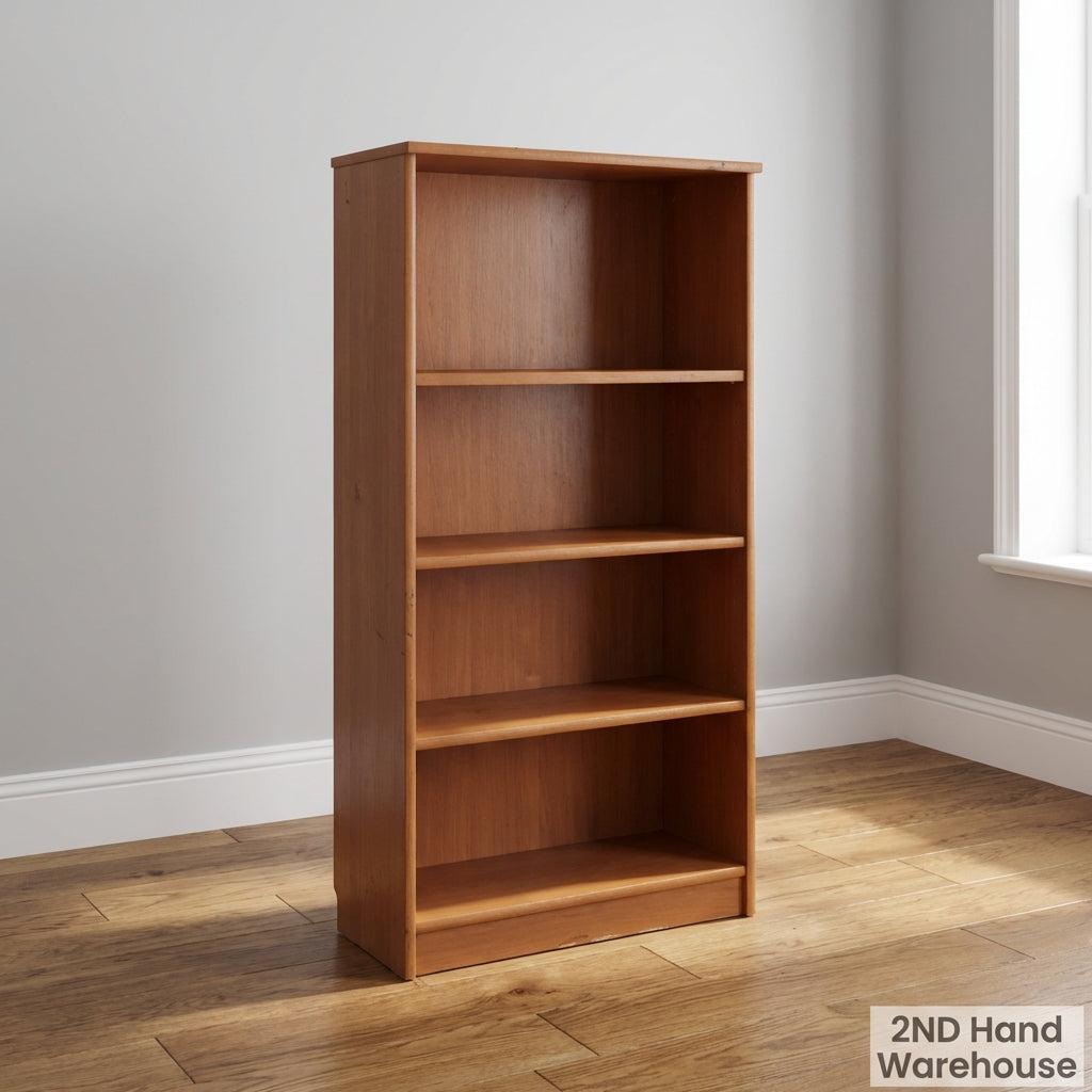 Classic Wooden Bookcase with 4 Shelves - 2ndhandwarehouse.com