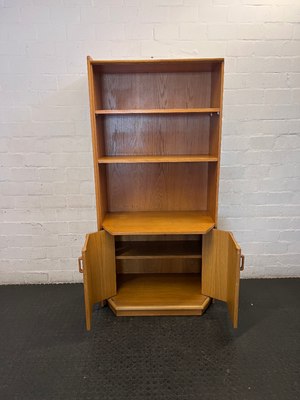 Classic Wooden Display Cabinet & Bookshelf with Bottom Cupboard - 2ndhandwarehouse.com