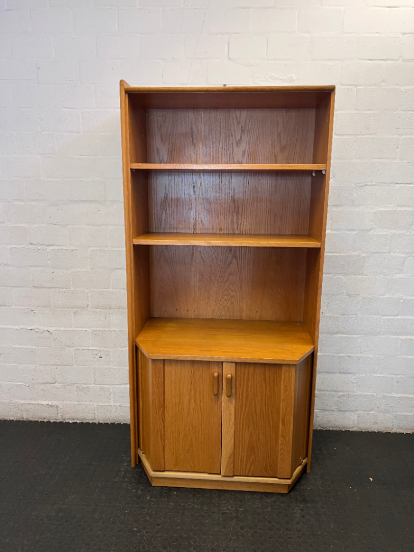 Classic Wooden Display Cabinet & Bookshelf with Bottom Cupboard - 2ndhandwarehouse.com