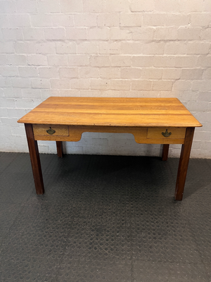Vintage-Style Two-Drawer Wooden Office Desk