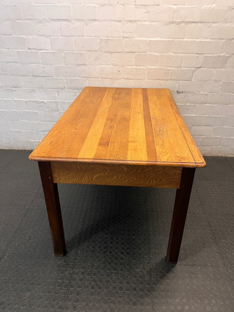 Vintage-Style Two-Drawer Wooden Office Desk