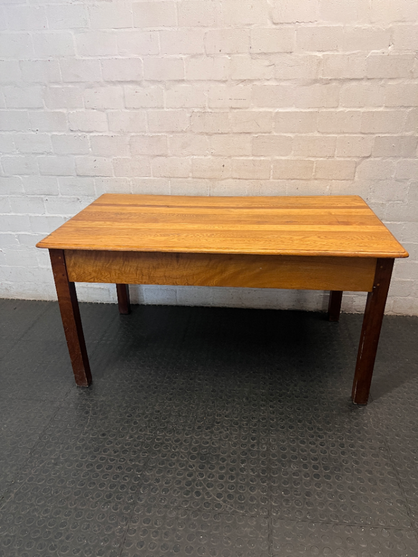 Vintage-Style Two-Drawer Wooden Office Desk
