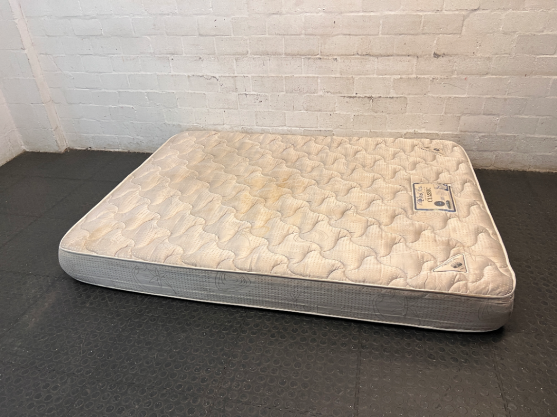 Cloud Nine Classic Extra Length Double Mattress — Well Used with Significant Staining