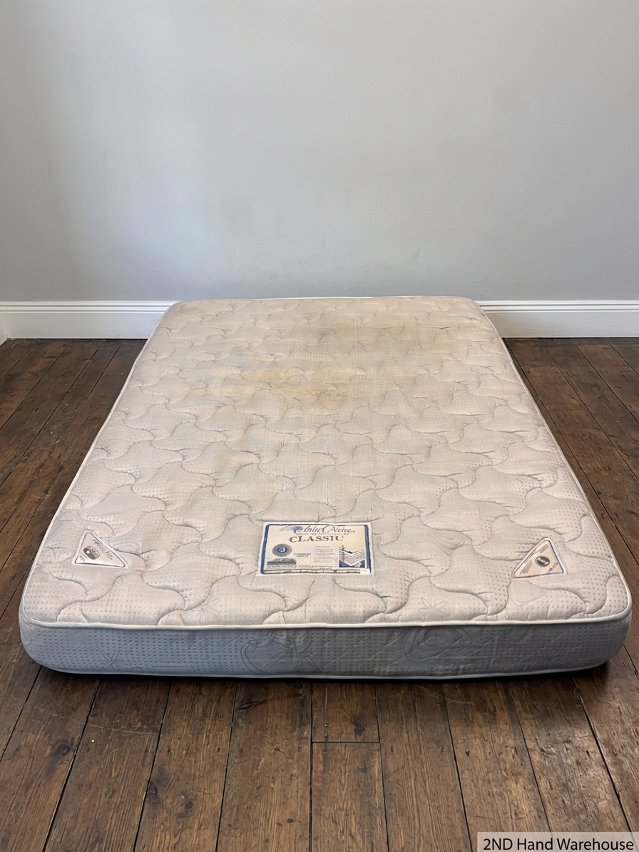 Cloud Nine Classic Extra Length Double Mattress — Well Used with Significant Staining