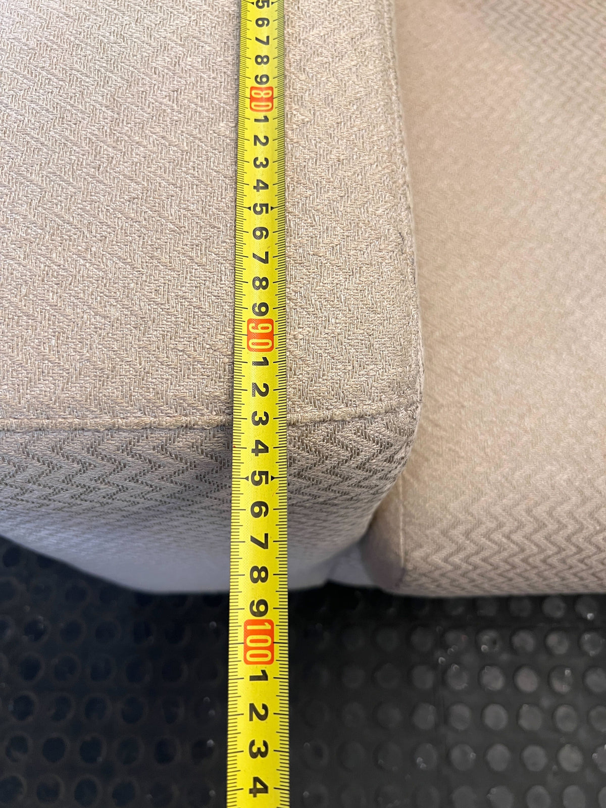 Comfortable 2-Seater Beige Sofa with Modern Chrome Feet