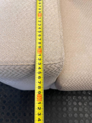 Comfortable 2-Seater Beige Sofa with Modern Chrome Feet