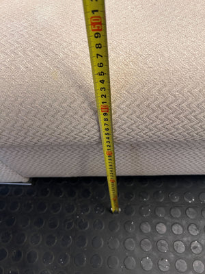 Comfortable 2-Seater Beige Sofa with Modern Chrome Feet