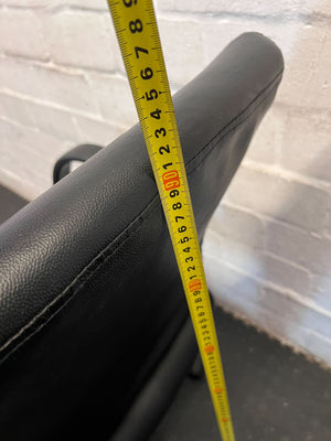 Comfortable Black Faux Leather Office Chair - 2ndhandwarehouse.com