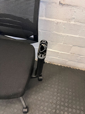 Comfortable Black Mesh Office Chair with Adjustable Arms – Minor Wear