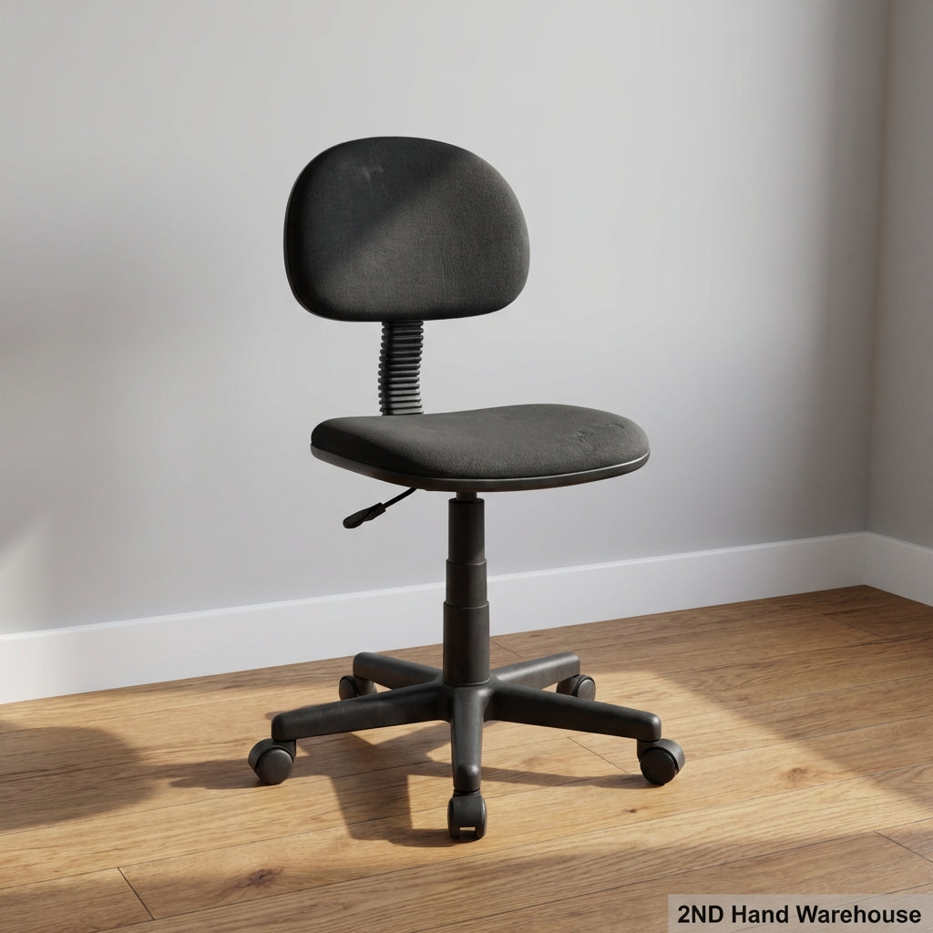 Comfortable Black Swivel Office Chair - Adjustable Ergonomic Design - 2ndhandwarehouse.com