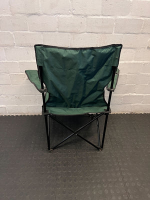 Comfortable Green Camp Chair with Cup Holder