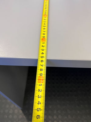 Compact Grey L-Shaped Office Desk with Storage