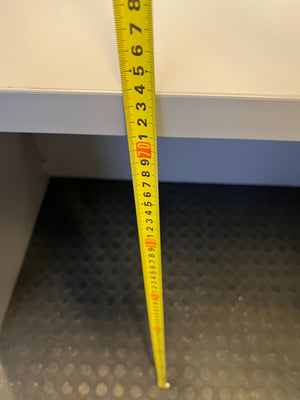 Compact Grey L-Shaped Office Desk with Storage