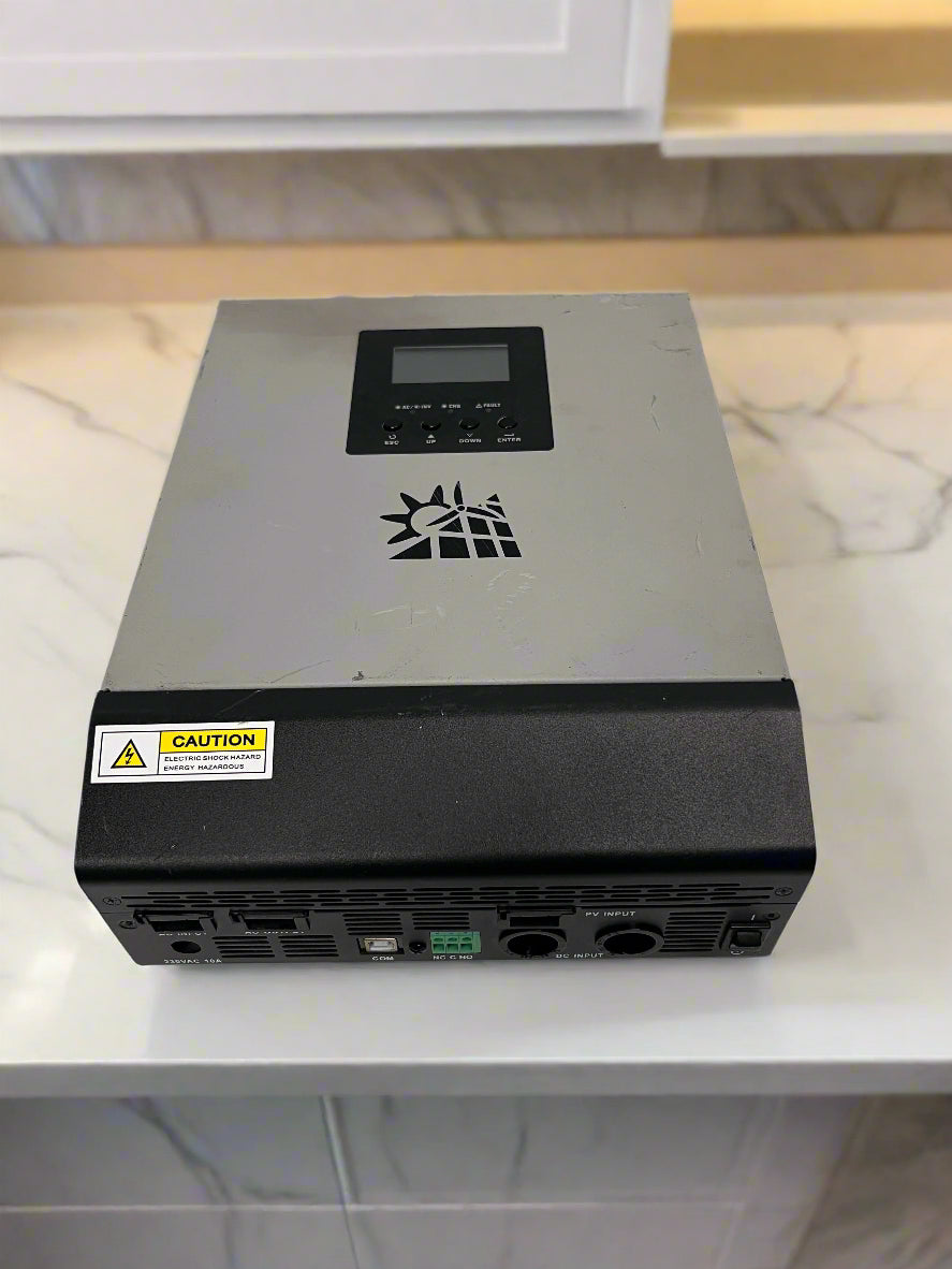 Compact Silver Solar Inverter with LCD Display – Like New! - 2ndhandwarehouse.com