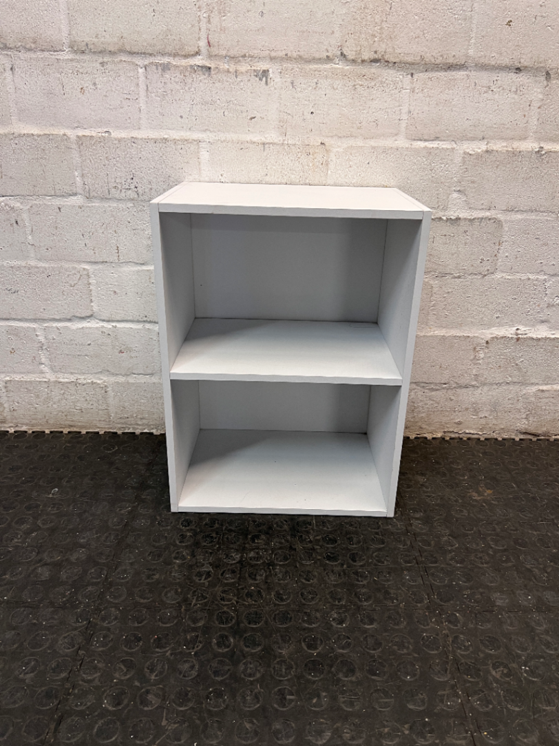 Compact White 2-Tier Shelving Unit