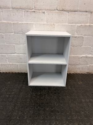 Compact White 2-Tier Shelving Unit