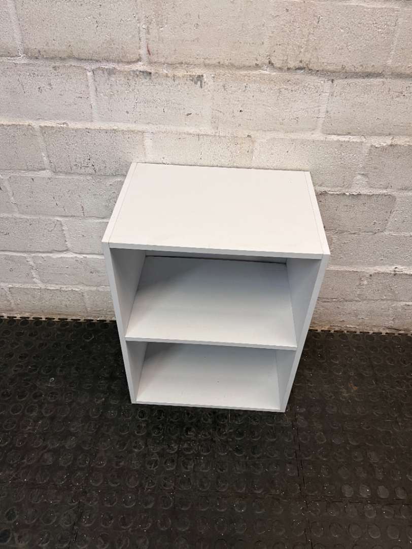 Compact White 2-Tier Shelving Unit