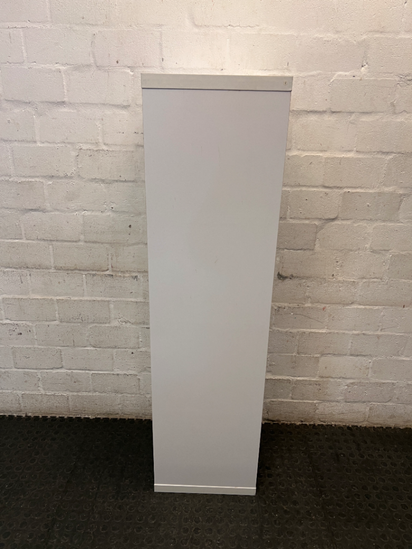 Compact White Four-Tier Bookshelf — Used; Fair Condition