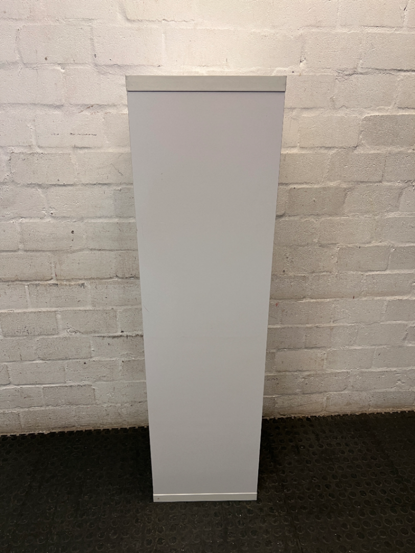 Compact White Four-Tier Bookshelf — Used; Fair Condition