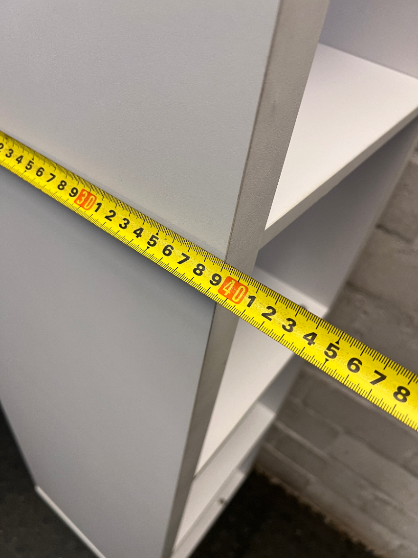 Compact White Four-Tier Bookshelf — Used; Fair Condition