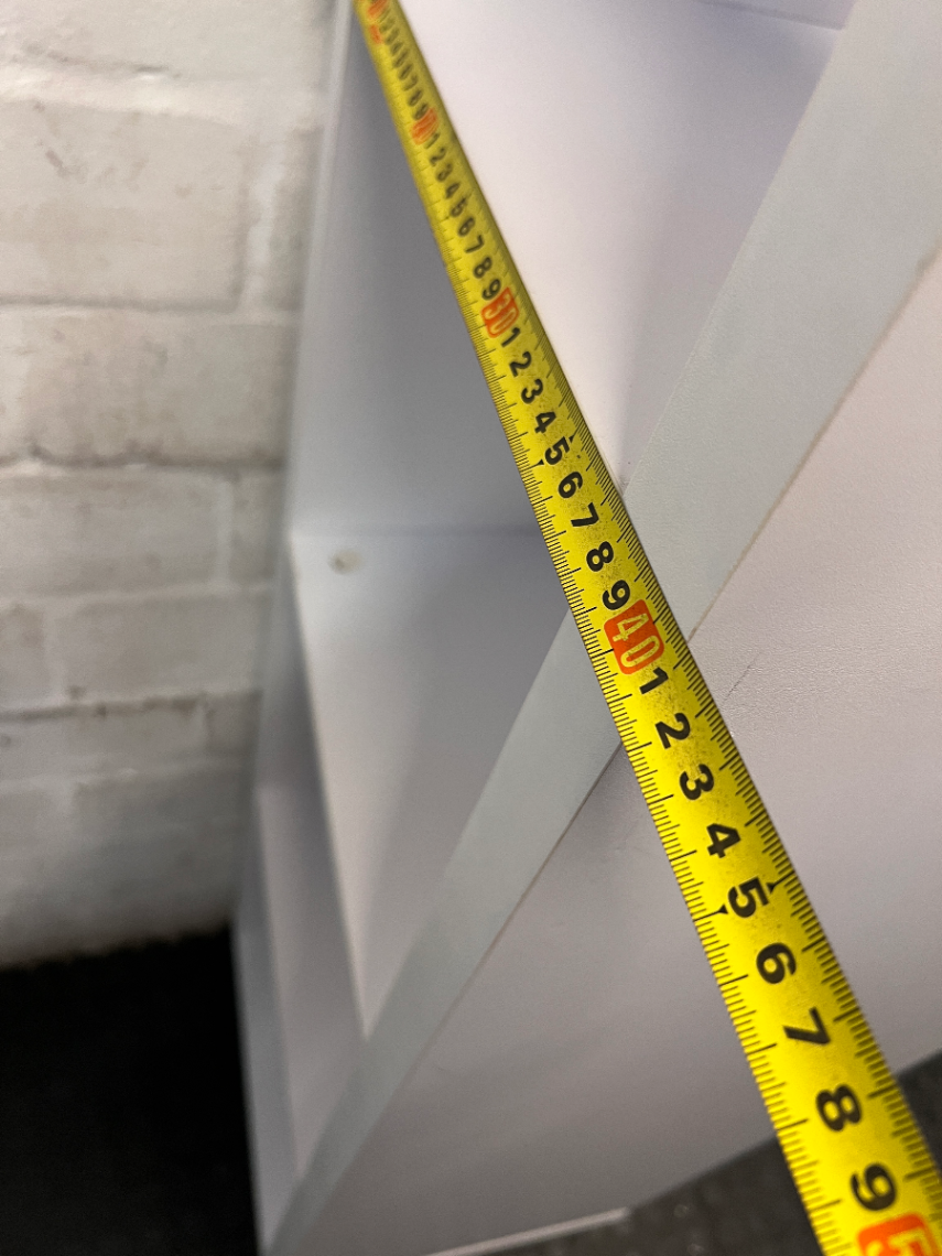Compact White Four-Tier Bookshelf — Used; Fair Condition