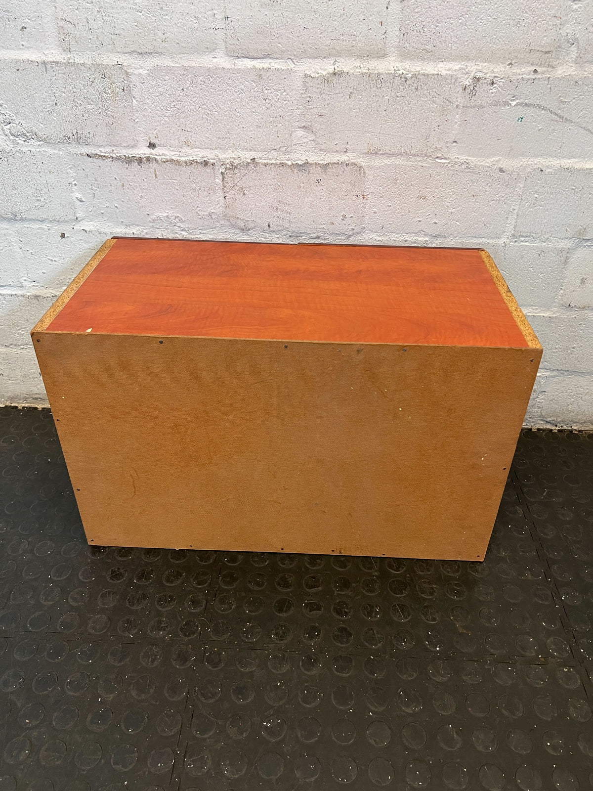 Compact Wood-Look Storage Cabinet with Modern Handles