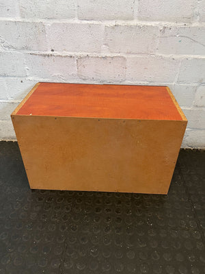 Compact Wood-Look Storage Cabinet with Modern Handles