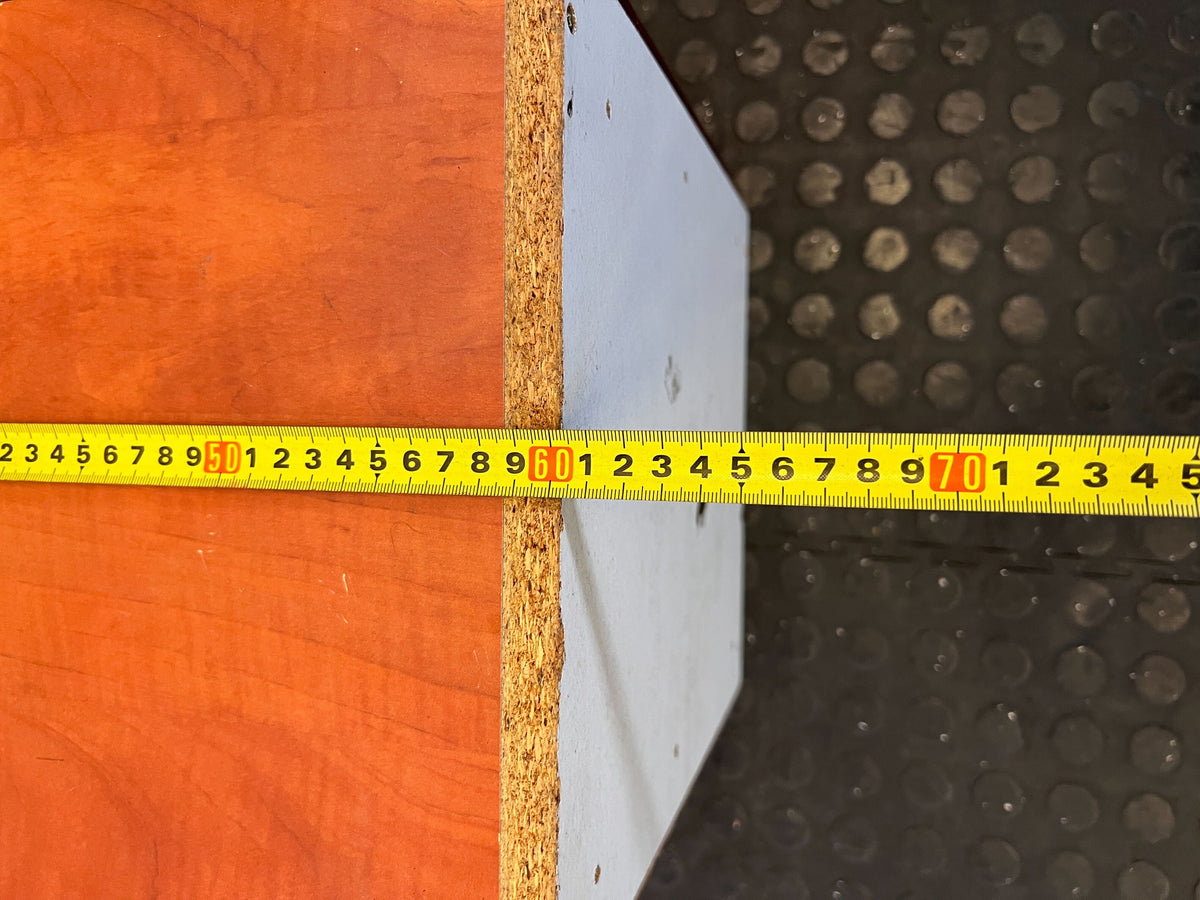 Compact Wood-Look Storage Cabinet with Modern Handles