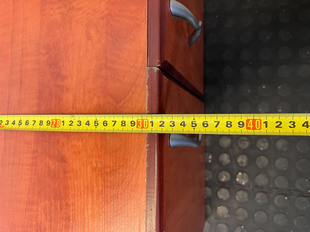 Compact Wood-Look Storage Cabinet with Modern Handles