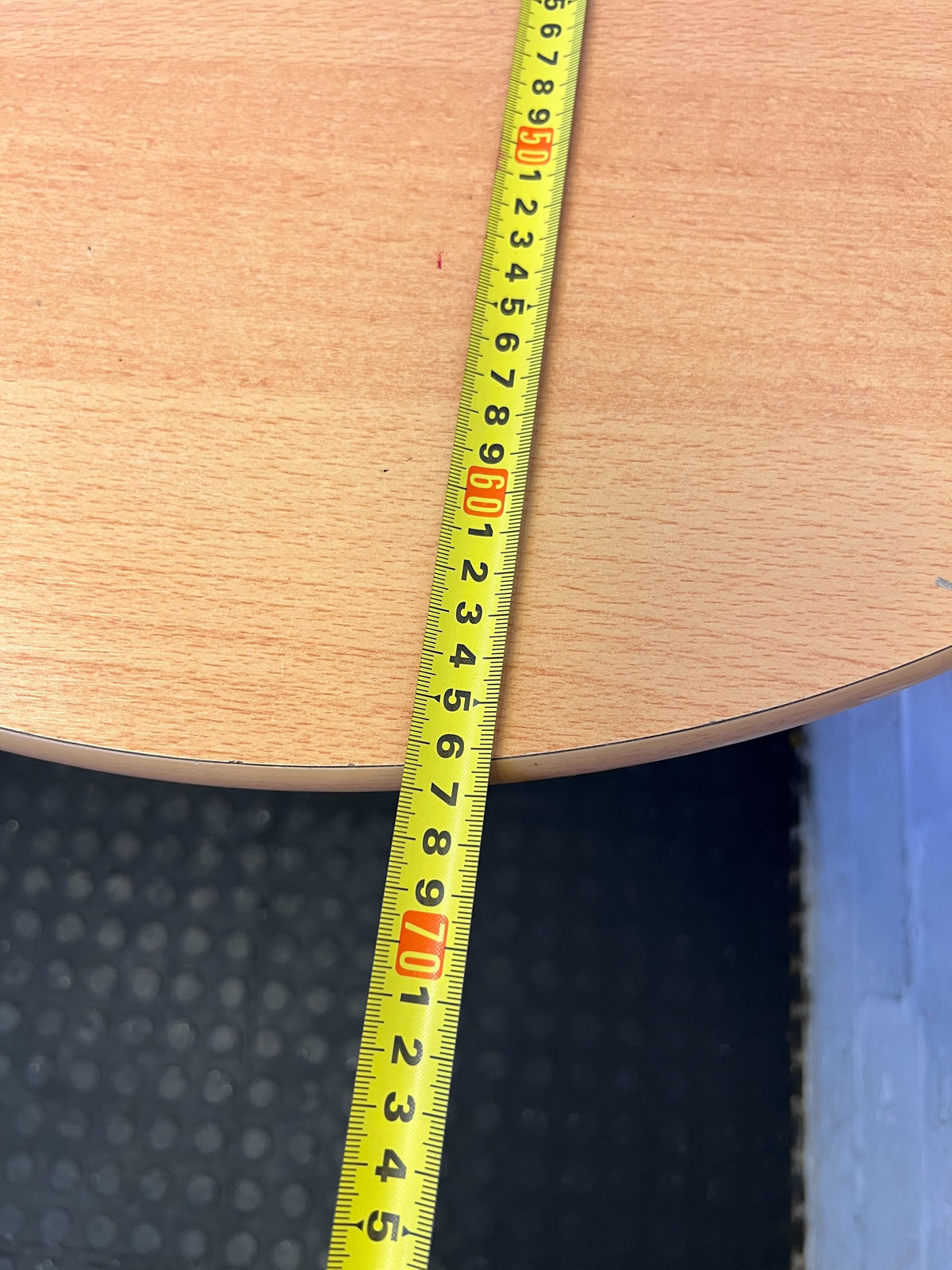 Compact Wooden Office Desk with Wheels and Curved Top