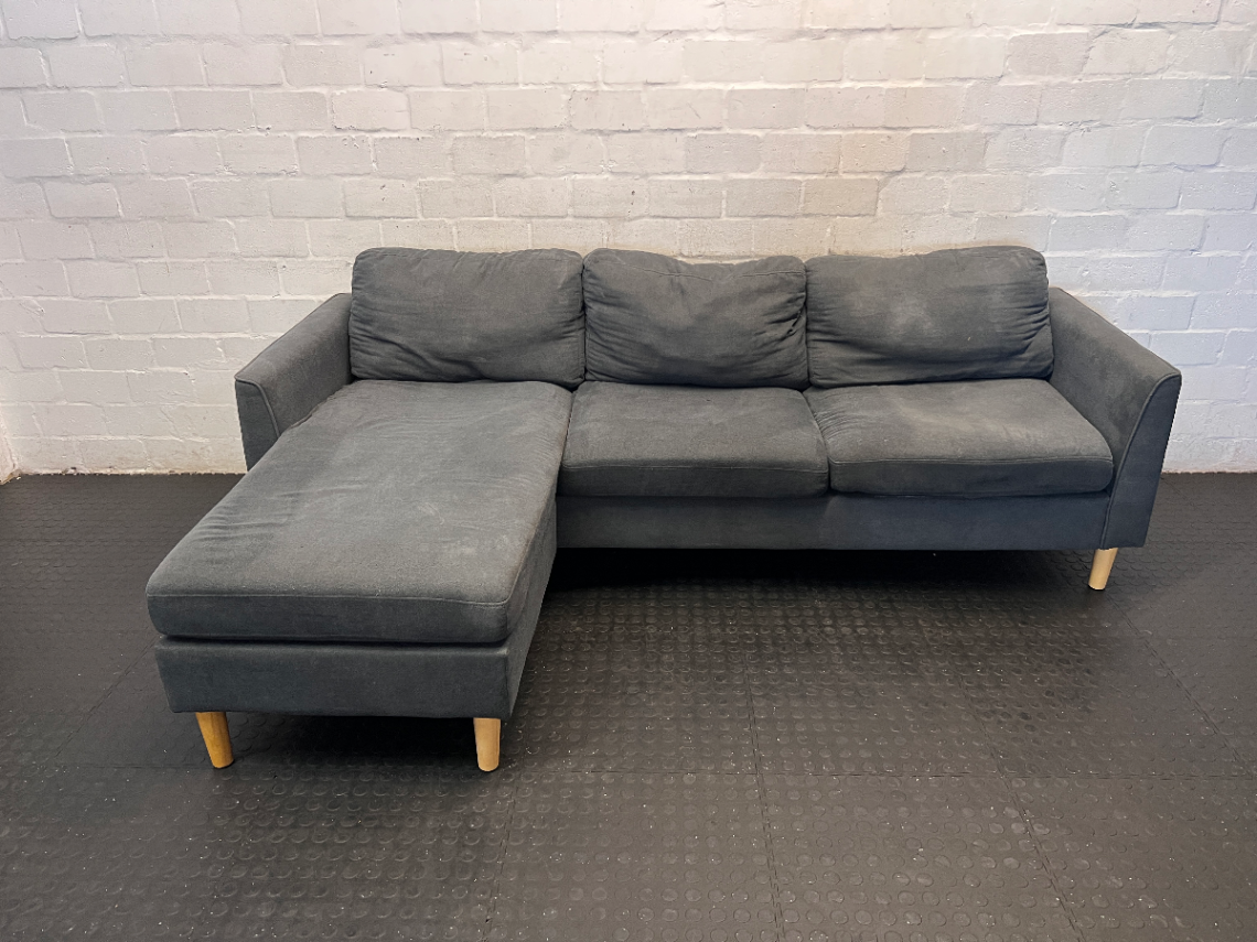 Contemporary Grey Joey Fabric L-Shape Couch - 2ndhandwarehouse.com