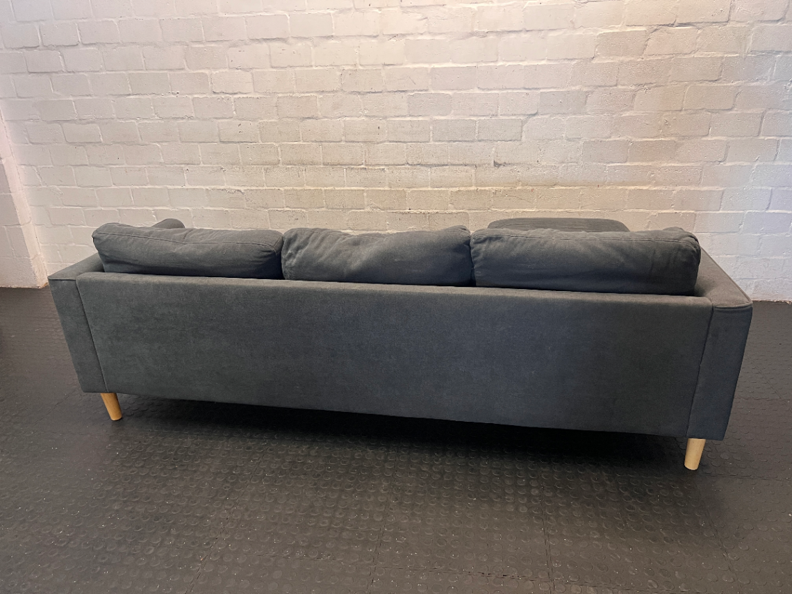 Contemporary Grey Joey Fabric L-Shape Couch - 2ndhandwarehouse.com