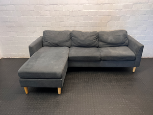 Contemporary Grey Joey Fabric L-Shape Couch - 2ndhandwarehouse.com