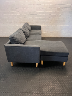 Contemporary Grey Joey Fabric L-Shape Couch - 2ndhandwarehouse.com