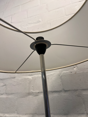 Contemporary Tripod Floor Lamp with Chrome Finish Base — Fair Condition with Visible Wear